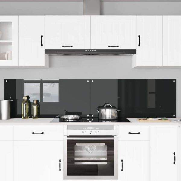 vidaXL K&ouml;gi Splashback 2 pcs Must 110 x 50 cm karastatud klaas