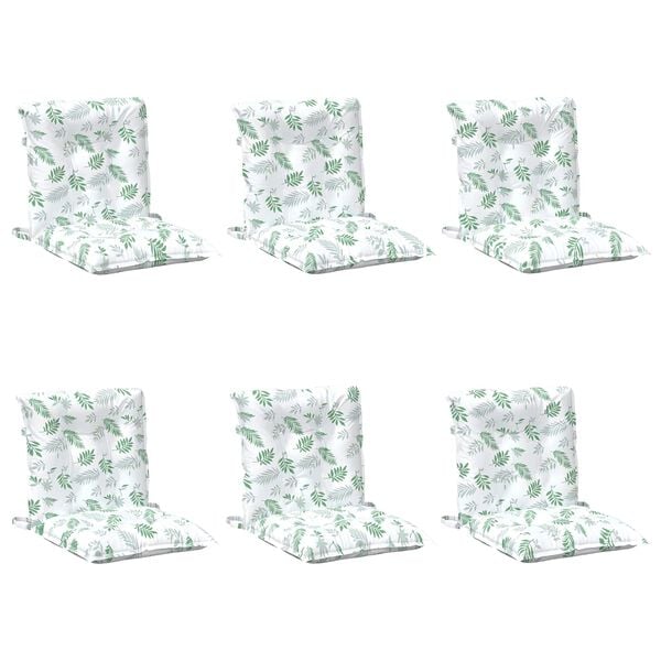 vidaXL Madala seljatoega tooli padi 6 pcs Valge 100 x 50 x 7 cm oxford