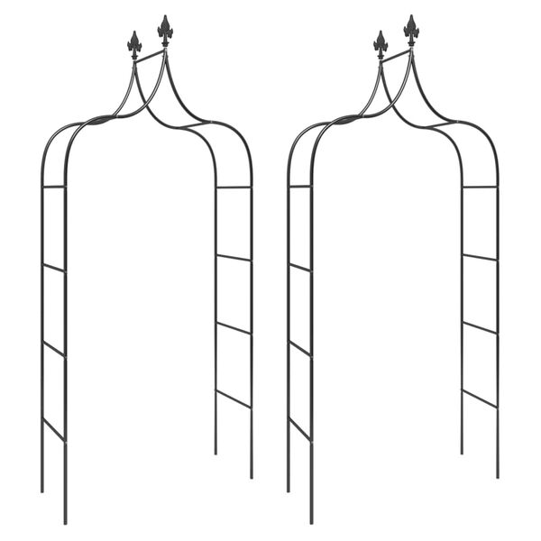 vidaXL aiakaared 2 tk, must, 120 x 38 x 260 cm, teras