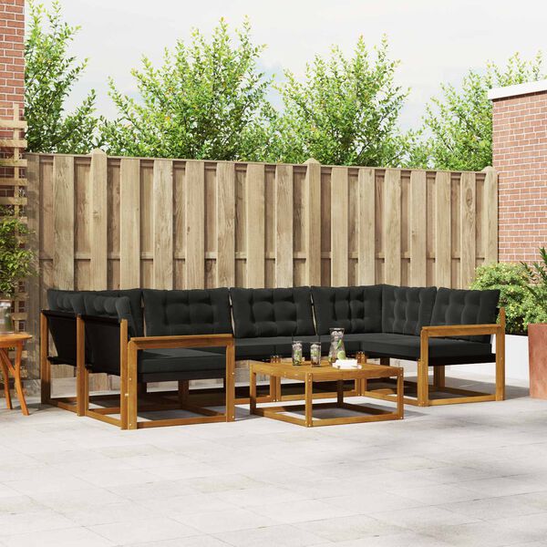 vidaXL V&auml;li diivanikomplekt padjaga 7 pcs Looduslik ja must