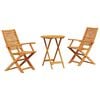 vidaXL Kokkupandav Bistroo Komplekt 3 pcs Pruun Tugev akatsiapuu