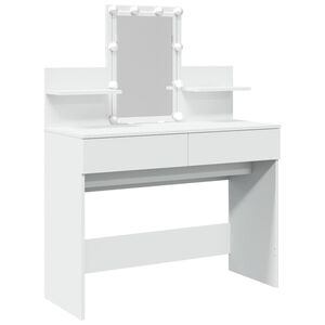 vidaXL tualettlaud LEDiga, valge, 100 x 40 x 130 cm