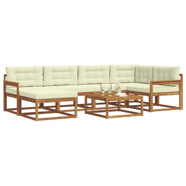 vidaXL V&auml;li diivanikomplekt padjaga 7 pcs Looduslik ja kreem