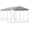 vidaXL katusega koeraaedik, h&otilde;bedane, 3x6x2,5 m, tsingitud teras