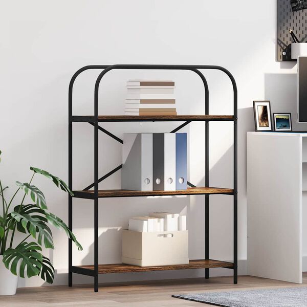 vidaXL Raamatukapp Suitsetatud tamm 80 x 30 x 109 cm Tehispuit