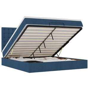 vidaXL ottomani voodi madratsiga, sinine, 160x200 cm, kangas