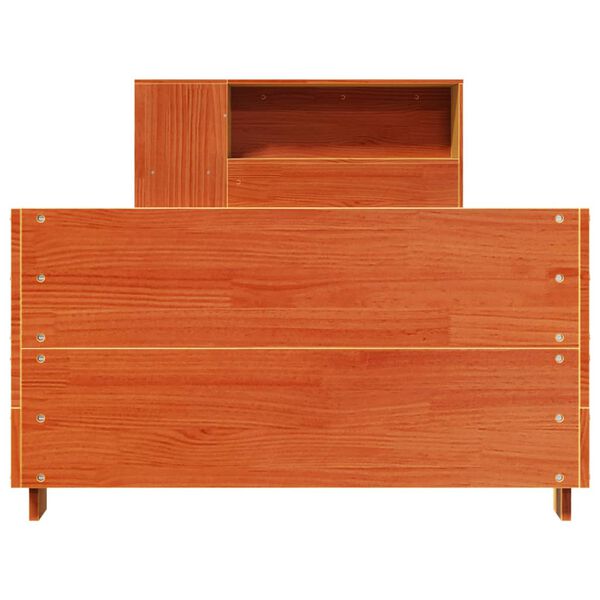 vidaXL voodi ilma madratsita, vahapruun, 100 x 200 cm, m&auml;nnipuit