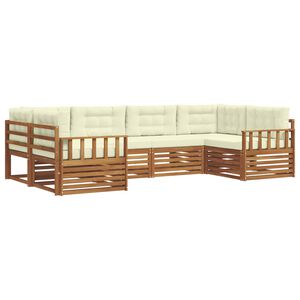 vidaXL V&auml;li diivanikomplekt padjaga 6 pcs Looduslik ja kreem
