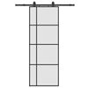 vidaXL liuguks tarvikutega, must, 76 x 205 cm, ESG-klaas