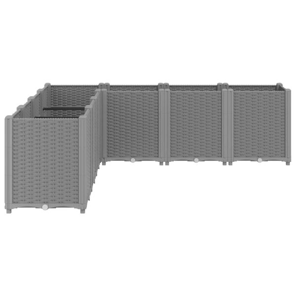 vidaXL aia taimekast, helehall, 160 x 160 x 53 cm, PP