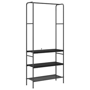 vidaXL Riidepuu Must tamm 77 x 30 x 171 cm Tehispuit
