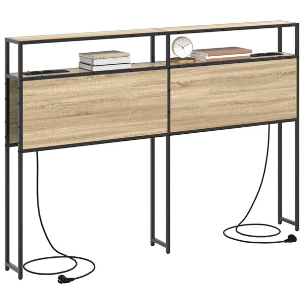 vidaXL Hoiustamispeatoe riiuliga peaga Sonoma tamm 140 cm Tehispuit