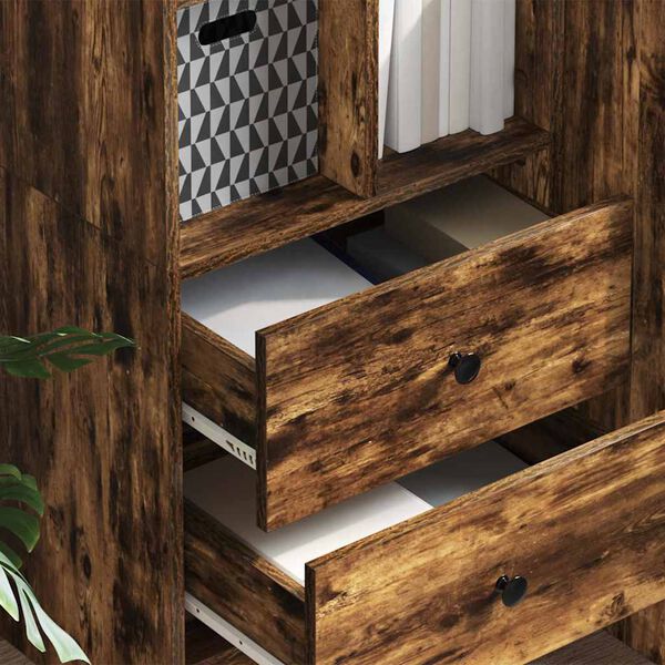 vidaXL K&otilde;rgushein sahtliga Suitsetatud tamm 45,5 x 34 x 127 cm