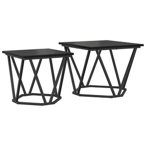 vidaXL Abilaudade komplekt 2 pcs Must tamm 50 x 50 x 40 cm