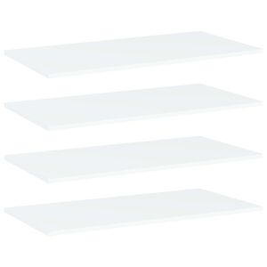 vidaXL riiuliplaadid 4 tk, valge, 80x40x1,5 cm, tehispuit
