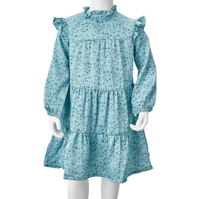Pikkade varrukatega laste kleit, sinine, 92