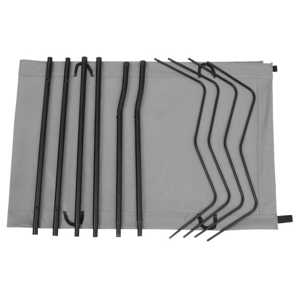 vidaXL matkavoodid, 2 tk, 180x60x19 cm, oxford-kangas ja teras, hall