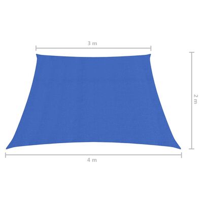 vidaXL päikesepuri 160 g/m², sinine, 3/4 x 2 m, HDPE