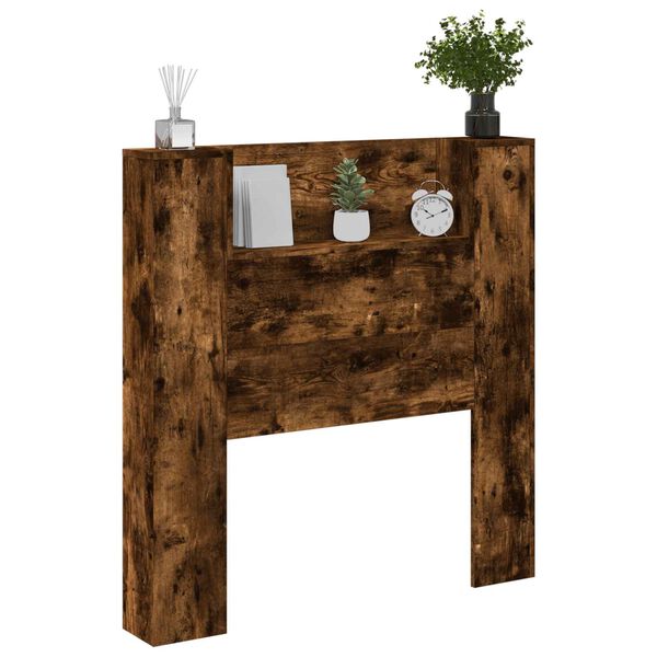 vidaXL Peats riiuliga Suitsetatud tamm 100 x 16,5 x 103,5 cm Tehispuit