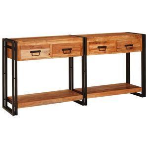 vidaXL Konsoollauad 2 pcs Pruun 161 x 33 x 75 cm Tugev akatsiapuu