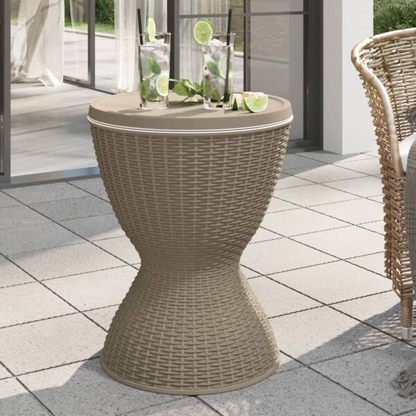 vidaXL kolm ühes jääanumaga laud, helepruun, polüpropüleen