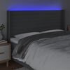 vidaXL LED-voodipeats, tumehall, 183x16x118/128 cm, kangas