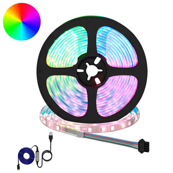 vidaXL LED Ribad 2 pcs Must ja l&auml;bipaistev 5500 mm Vask ja plastik