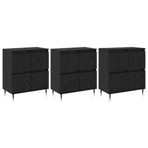 vidaXL Hoiukapp 3 pcs Must tamm 60 x 35 x 70 cm