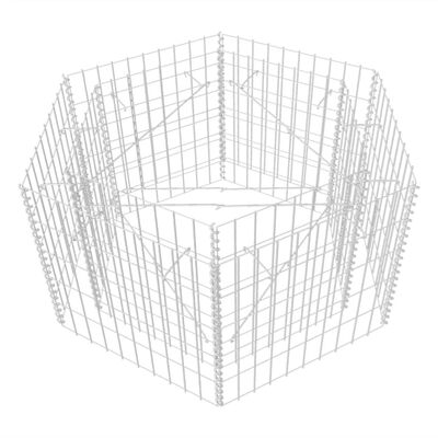 vidaXL kuusnurkne gabioon-taimelava, teras 100 x 90 x 50 cm