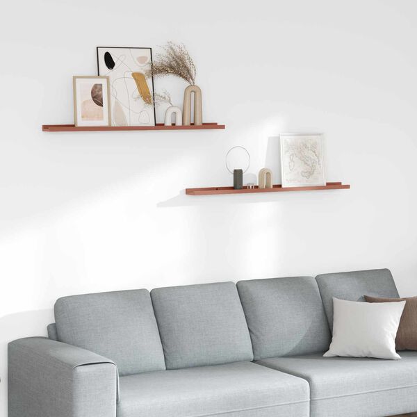 vidaXL Seinariiul riiuliga 2 pcs Punane 100 x 9 x 3 cm Tehispuit