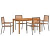 vidaXL Aia s&ouml;&ouml;gilaudade komplekt 5 pcs Hall Tugev akatsiapuu