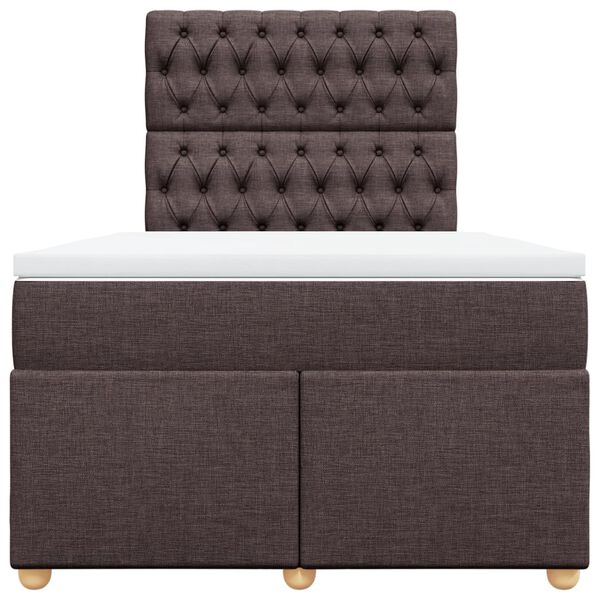 vidaXL kontinentaalvoodi madratsiga, tumepruun, 120 x 190 cm, kangas