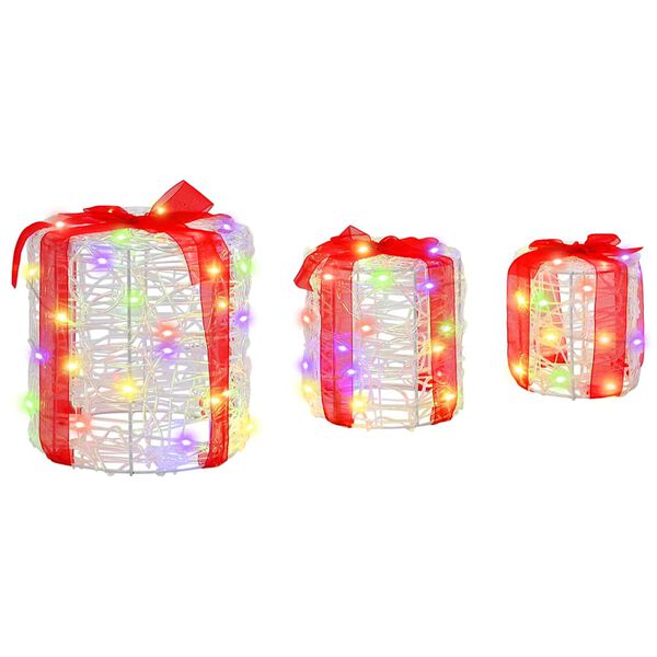 vidaXL Kingituse Karbi Dekoreerimine 3 pcs v&auml;rviline 20 x 20 x 21 cm