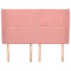 vidaXL voodipeats servadega, roosa, 147x23x118/128 cm, samet
