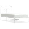 vidaXL metallist voodiraam peatsiga, valge, 90 x 200 cm