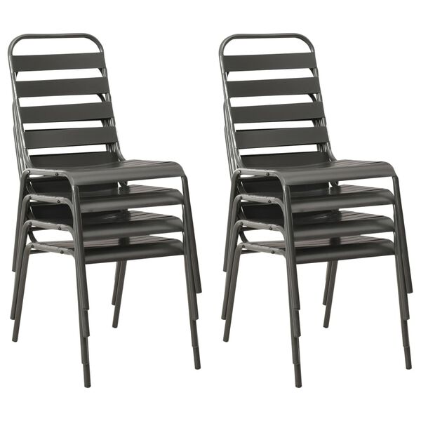 vidaXL 9-osaline aiamööblikomplekt, teras, tumehall