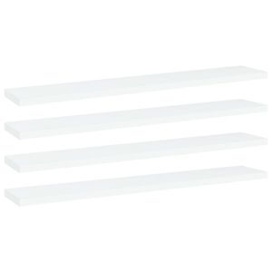 vidaXL riiuliplaadid 4 tk, valge, 60x10x1,5 cm, tehispuit