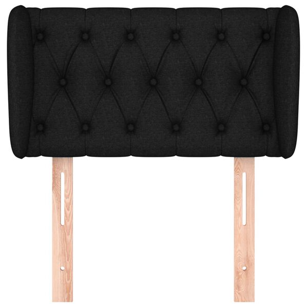 vidaXL voodipeats servadega, must, 83x23x78/88 cm, kangas