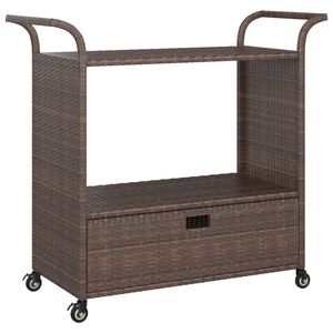 vidaXL sahtliga baarik&auml;ru, pruun, 100 x 45 x 97 cm, pol&uuml;rotang