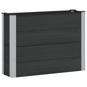 vidaXL K&otilde;rgendatud aia taimelava Must 100 x 30 x 72 cm alu.