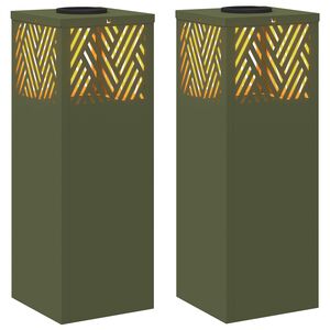 vidaXL P&auml;ikese LED k&auml;igutee tuli 2 pcs K&uuml;pset roheline