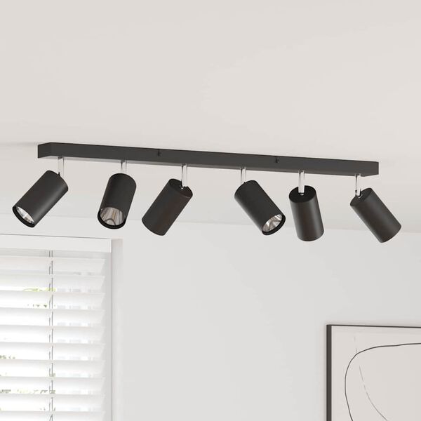 vidaXL Lae kohtvalgusti prožektoritega Must 73 x 6 x 16 cm Metall