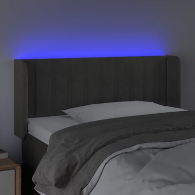 vidaXL LED-voodipeats, tumehall, 83x16x78/88 cm, samet