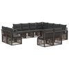 vidaXL Aia Diivanikomplekt 11 pcs Hall pol&uuml;rotang