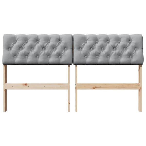 vidaXL Polsterdatud voodiots Helehall 135 cm Tahke m&auml;nd