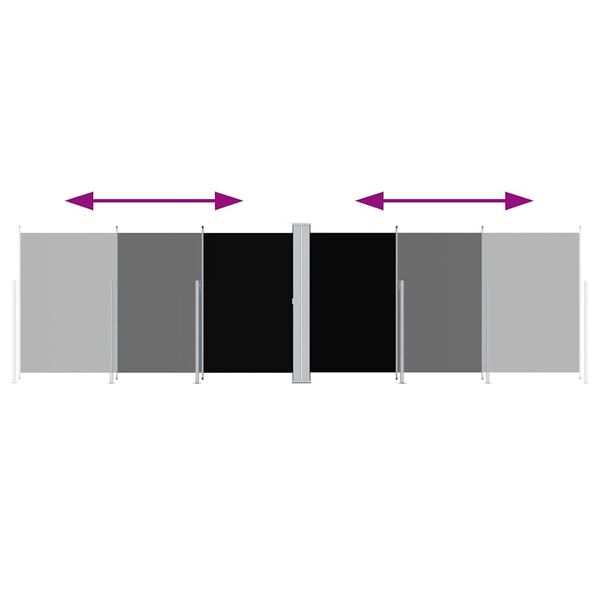 vidaXL lahtitõmmatav külgsein, 180 x 600 cm, must