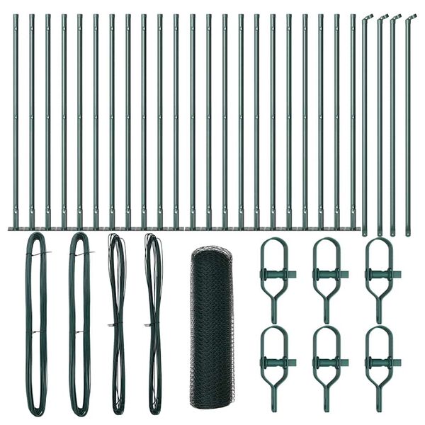 vidaXL Aiapost Roheline 50 x 0,5 m (25 mm v&otilde;rk) Terased ja PVC