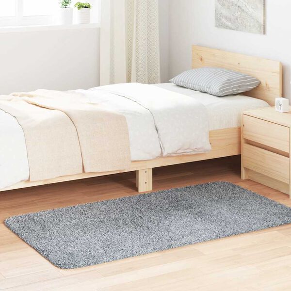 vidaXL k&otilde;rge narmaga Shaggy vaip, NAVARRA, helehall, 80x150 cm