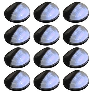 vidaXL p&auml;ikesepatareiga seinavalgustid, LED, 12 tk &uuml;mmargune, must