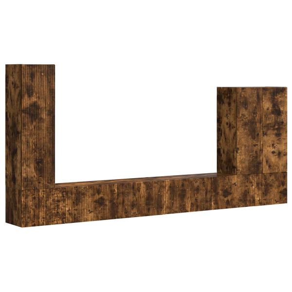 vidaXL TV seinakapikomplekt Seinale kinnitatav 6 pcs Suitsetatud tamm